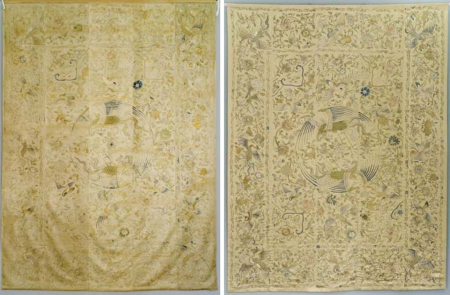 Dwa zdjęcia prezentujące oryginalną makatę i jej kopię.