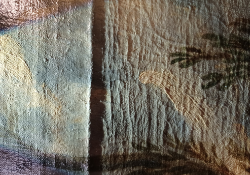 Zdjęcie przedstawia fragment obrazu w bardzo dużym powiększeniu.